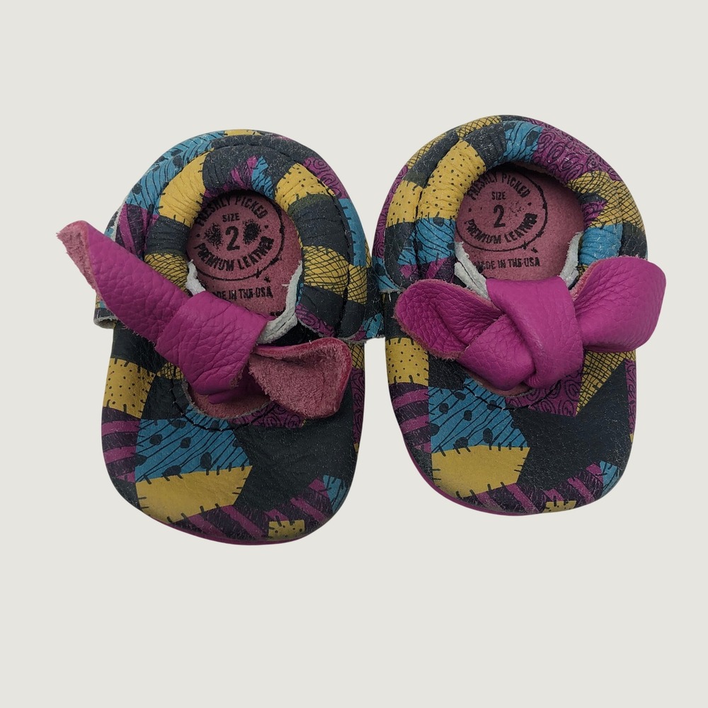Freshly Picked Patchwork Sally Moccasins Baby 2 Infant Pink Disney Leather